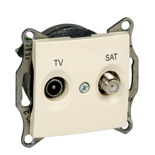 Sedna Бежевый Розетка TV/SAT проходная 4dB | SDN3401947 | Schneider Electric
