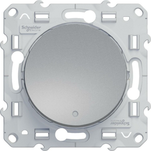 Odace Алюминий Переключатель 1-клавишный с подсветкой LED | S53R263 | Schneider Electric