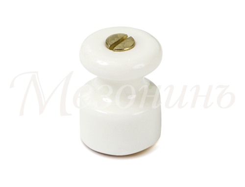 Изолятор фарф. с саморезом для наружн. монтажа витой электропр-ки, D18,5х24мм, цвет -белый, ТМ МезонинЪ (20 шт /уп) | GE70027-01 20шт | GREENEL |