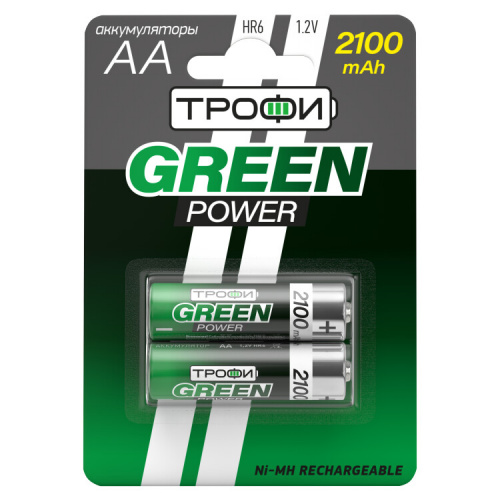 Аккумулятор HR6-2BL 2100 mAh (20/240/14400) (AA) | C0032099 | ТРОФИ