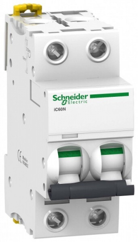 Выключатель автоматический двухполюсный iC60N 16А B 6кА | A9F78216 | Schneider Electric