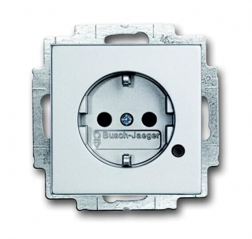 Розетка SCHUKO 16А 250В c шторками, c индикацией LED, Future/Axcent/Carat/Династия, серебр. алюм. | 2CKA002013A5285 | ABB