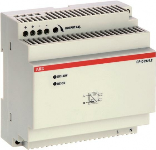 Блок питания CP-D 24/4.2 (регулир. вых. напряж) вход 90-265В AC / 120-370В DC, выход 24В DC /4.2A | 1SVR427045R0400 | ABB