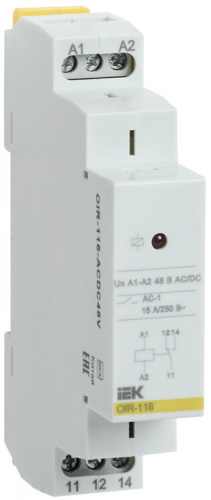 Промежут. реле.OIR 1 конт (16А). 48 В AC/DC | OIR-116-ACDC48V | IEK