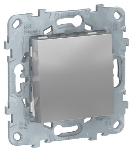 Unica New Алюминий Выключатель 1-клавишный, кнопочный, сх. 1, 10 A | NU520630 | Schneider Electric