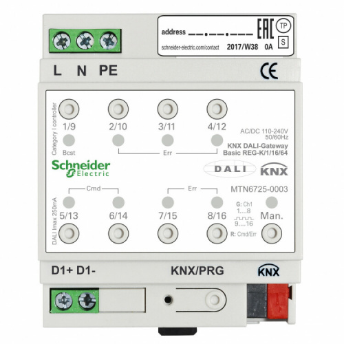 Шлюз KNX DALI Basic/1/16/64 | MTN6725-0003 | Schneider Electric