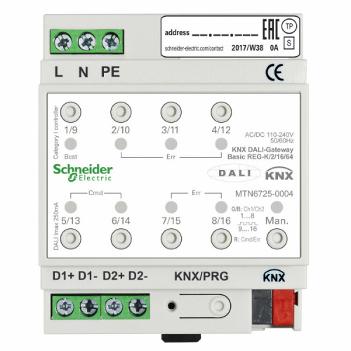 Шлюз KNX DALI Basic/2/16/64 | MTN6725-0004 | Schneider Electric