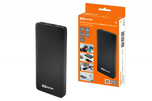 Аккумулятор внешний "Юкон 4", 10 000 mAh, 2 А, 2 USB, | SQ1703-0004 | TDM