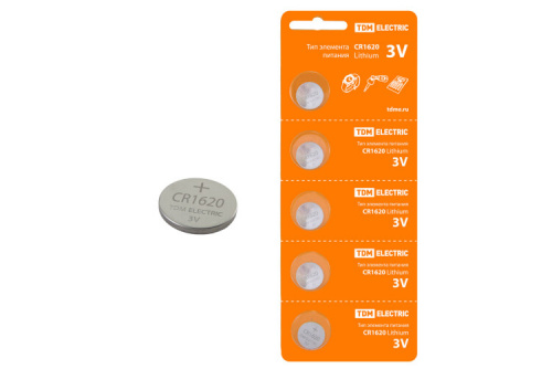 Элемент питания CR1620 Lithium 3V BP-5 | SQ1702-0026 | TDM
