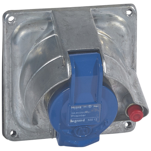 Встраиваемая розетка Hypra Prisinter - IP 44/55 - 2К+З - 16 А - металл | 052012 | Legrand