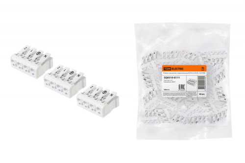 Клемма пружинная соединительная КСП4-2L+N+PE, 16 A | SQ0510-0111 | TDM