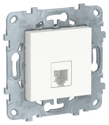 Unica New Белый Розетка телефонная, RJ11, одиночная 4 контакта | NU549218 | Schneider Electric