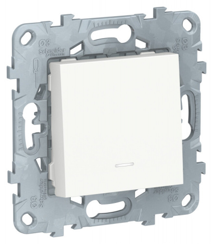 Unica New Белый Переключатель 1-клавишный, с подсветкой, сх. 6а | NU520318N | Schneider Electric