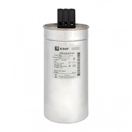 Конденсатор косинусный КПС-0,4-30-3 EKF PRO | kps-0,4-30-3-pro | EKF