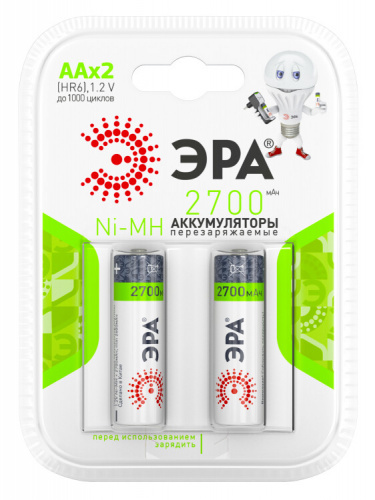 Аккумулятор HR6-2BL 2700mAh (20/240/6000) (AA) | C0038458 | ЭРА