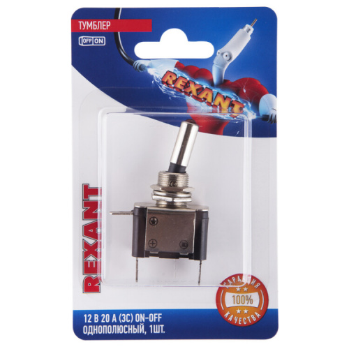 Тумблер 12V 20А (3c) ON-OFF однополюсный с красной LED подсветкой (ASW-07D) (в упак. 1шт.) | 06-0332-B | REXANT