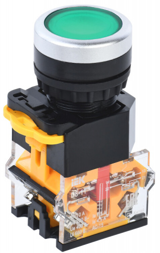Кнопка D8-11 d=22мм 1з+1р зеленая | BBT30-11-3-22-K06 | IEK