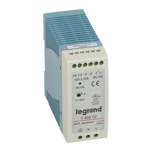 1-фазный Импульсный источник питания 12В 40Вт 3,3A | 146602 | Legrand