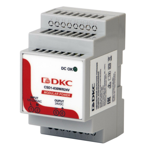 Источник питания "MODULAR POWER", однофазный, 30Вт, 4-2А, 12(5-15)В | XCSD1030W012VAA | DKC