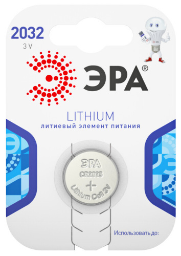 Батарейка литиевая CR2032-1BL (40/320/31680) (часовая) | C0038448 | ЭРА