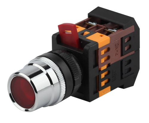 Кнопка управления ABLF-22 красный d22мм неон/240В 1з+1р (10/400/3200) | Б0045648 | ЭРА