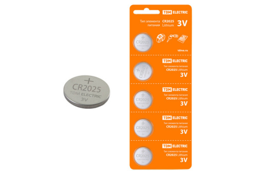 Элемент питания CR2025 Lithium 3V BP-5 | SQ1702-0028 | TDM