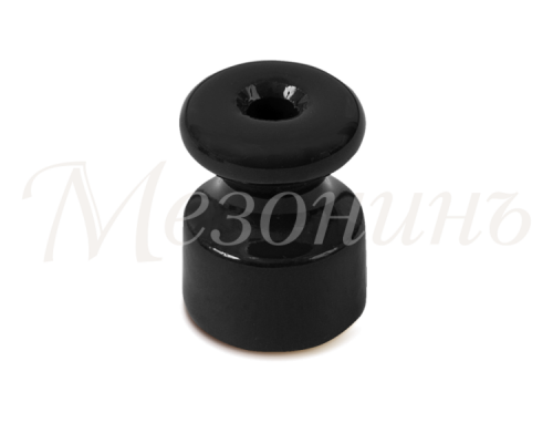 Изолятор фарфоровый для наружного монтажа витой электропроводки, D18,5х24мм, цвет -черный, ТМ МезонинЪ (40 шт /уп) | GE70025-05 40шт | GREENEL |
