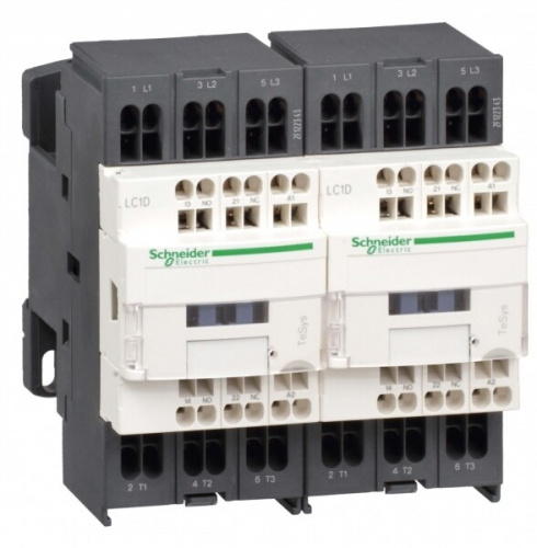 КОНТАКТОР РЕВЕРС. D 3Р, 12 A, НО+НЗ, 24V DС, 2.4 ВТ, ПРУЖИННЫЙ ЗАЖИМ | LC2D123BL | Schneider Electric