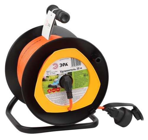 Удлинитель силовой ЭРА RPx-1e-3x1.5-30m на п. катушке c/з 30м 1 гн ПВС 3х1.5 | Б0046838 | ЭРА