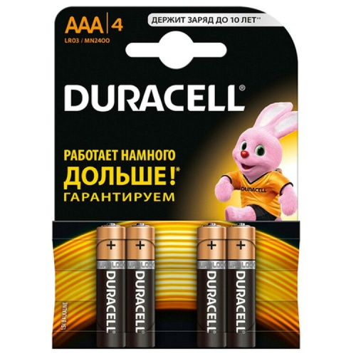 Элемент питания Duracell LR03-4BL BASIC | Б0026813 | Duracell