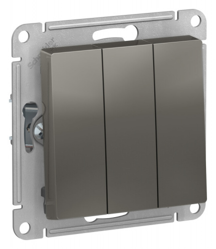 AtlasDesign Сталь Выключатель 3-клавишный сх.1+1+1, 10АХ, механизм | ATN000931 | Schneider Electric