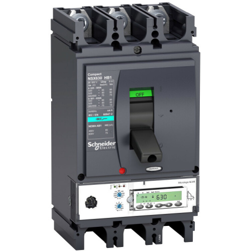 3П АВТОМ.ВЫКЛ. MIC6.3E 630A NSX630HB1 (75кА при 690B) | LV433726 | Schneider Electric