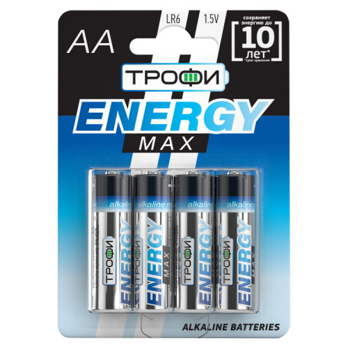 Батарейка щелочная (алкалиновая) LR6-6BL ULTRA (60/480/19200) (AA) | Б0015136 | ТРОФИ